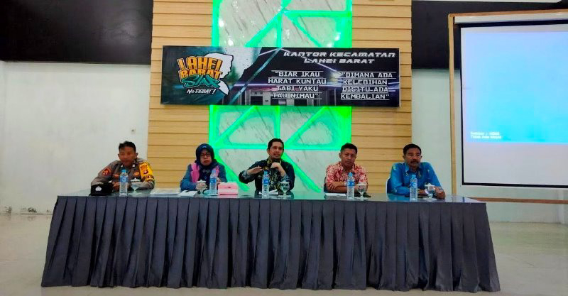 Kecamatan Lahei Barat menggelar kegiatan sosialisasi pembentukan Koperasi Merah Putih desa/kelurahan di aula kantor kecamatan setempat, Kamis, 8 Mei 2025. Foto: Kecamatan Lahei Barat