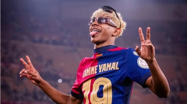 Pemain 17 tahun Lamine Yamal mencetak gol indah yang membuat Barcelona menyegel gelar juara La Liga Spanyol 2024/2025. [Instagram Barcelona]