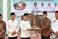 Penjabat (Pj) Bupati Barito Utara (Barut), Kalimantan Tengah, Indra Gunawan, pada saat membuka secara resmi Pelatihan Juru Sembelih Halal (Juleha) tingkat Barut yang dilaksanakan di Masjid Raya Shirathal Mustaqim Muara Teweh, Sabtu, 31 Mei 2025. Foto: Diskominfosandi Barut