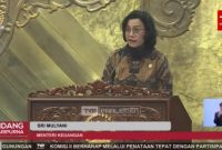 Menteri Keuangan Sri Mulyani Indrawati melontarkan peringatan keras tentang masa depan perekonomian global yang suram. (Tangkapan Layar YouTube DPR RI)