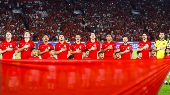 Skuad Timnas Indonesia dalam pertandingan Grup C putaran ketiga Kualifikasi Piala Dunia 2026 zona Asia .elawan Bahrain di Stadion Utama Gelora Bung Karno, Senayan, Jakarta, Selasa (25/3/2025). [Suara.com/Alfian Winanto]