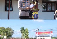 Kapolres Barsel, AKBP Jecson R Hutapea (foto atas) saat berpidato pada apel gabungan siaga Harkamtibmas, bertempat di halaman Mako Satsamapta Polres Bawah, Jalan Tugu, Kamis (1/5/2025). Foto. Alifansyah/1tulah.com