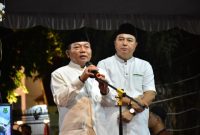  Bupati Kapuas HM Wiyatno� saat memberikan sambutan pada pelaksanaan Pawai Gebyar Gema Takbir Hari Raya Idul Fitri 1446 Hijriah / 2025 Masehi, Minggu (30/3/2025). foto.Firman Syah