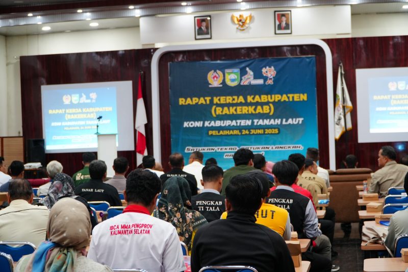Komite Olahraga Nasional Indonesia (KONI) Kabupaten Tanah Laut (Tala) menggelar Rapat Kerja Kabupaten (Rakerkab) 2025 di Pelaihari pada Selasa, 24 Juni 2025. Foto: MC Tala