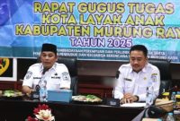 Wabup Mura Rahmanto Rapat Gugus Tugas Kota Layak Anak (KLA) Mura Tahun 2025 yang dilaksanakan di Aula A kantor Bupati Mura, Rabu (11/6/2025).