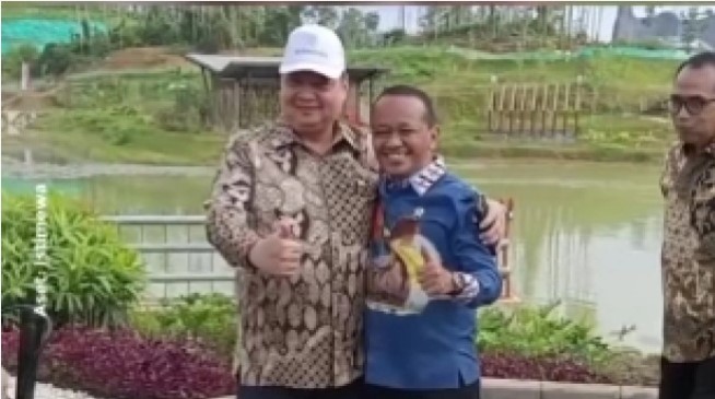 Hasil tangkapan layar foto Airlangga Hartarto dan Bahlil Lahadalia. (tangkapan layar/ist)