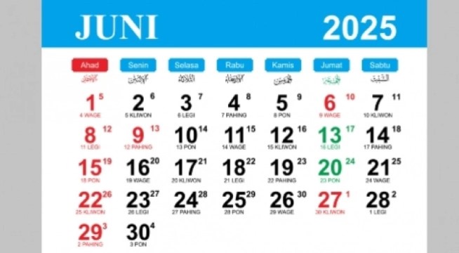 Ilustrasi Kalender Bulan Juni 2025 [ChatGPT]