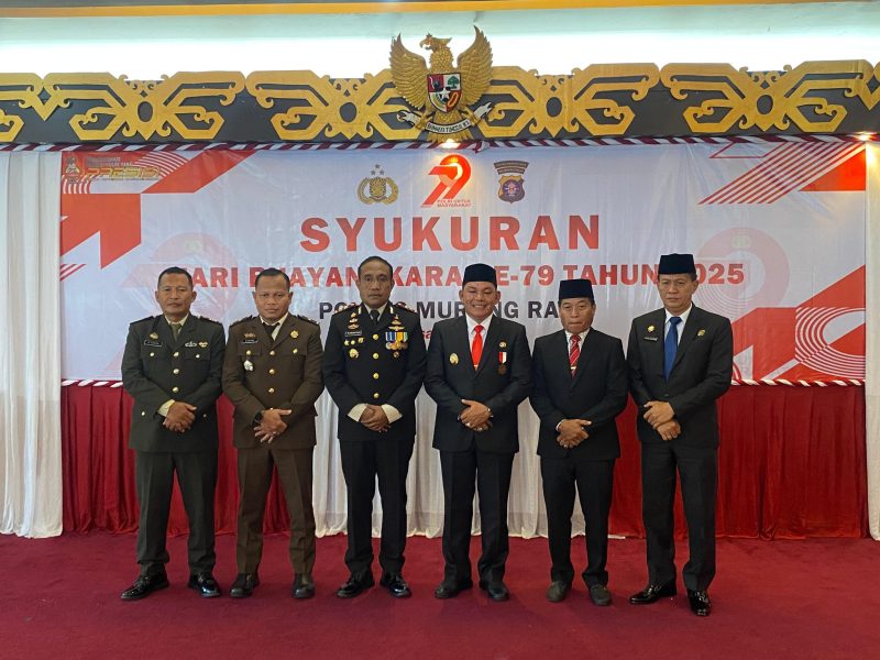 Syukuran HUT Bhayangkara ke-79 dilaksanakan di Aula Setda Cahai Ondhui Tingang Gedung B di Puruk Cahu, Selasa (1/07/2025).