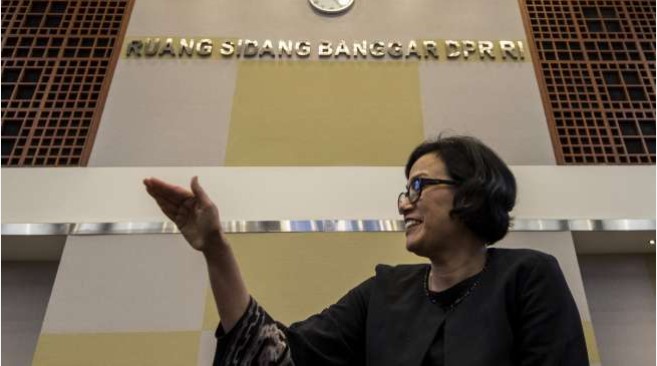 Menteri Keuangan, Sri Mulyani Indrawati, di Gedung DPR, Senayan, Jakarta, Selasa (30/8) [Antara/Sigid Kurniawan].