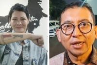 Kolase foto Melanie Subono dan Menbud Fadli Zon. (tangkapan layar/ist)