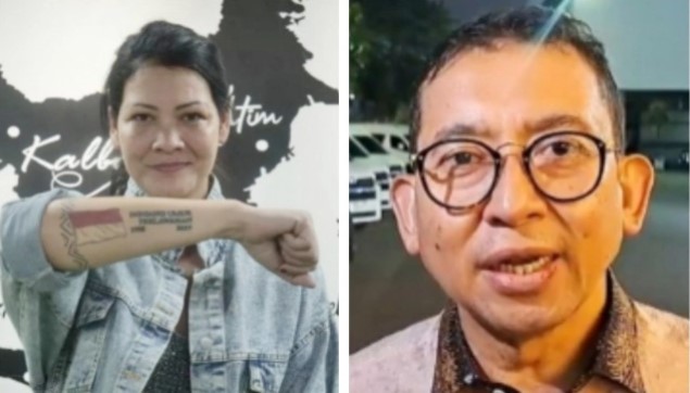 Kolase foto Melanie Subono dan Menbud Fadli Zon. (tangkapan layar/ist)
