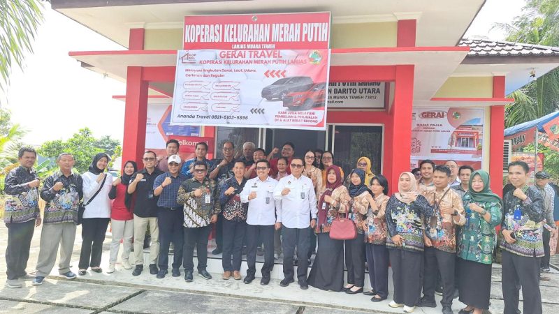 Koperasi Kelurahan Merah Putih Lanjas, Kabupaten Barito Utara (Barut), Kalteng, menerima kunjungan rombongan tim Pemerintah Pusat dari berbagai kementerian dan lembaga strategis, Kamis, 7 Agustus 2025. Foto: Istimewa