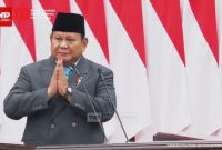 Presiden Prabowo Subianto saat menyampaikan pidato dalam Sidang Tahunan Majelis Permusyawaratan Rakyat (MPR) menjelang Perayaan HUT ke-80 Kemerdekaan RI di Kompleks Gedung Parlemen Senayan, Jakarta. [Tangkapan layar]