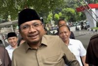 Mantan Menteri Agama Yaqut Cholil Qoumas mendatangi Gedung Merah Putih Komisi Pemberantasan Korupsi (KPK) untuk memberikan keterangan perihal dugaan korupsi pada penyelenggaraan haji. (Suara.com/Dea)