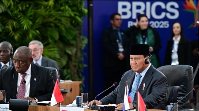 Presiden Prabowo Subianto menghadiri BRICS Leaders Virtual Meeting, Senin (8/9/2025). [Cahyo - Biro Pers Sekretariat Presiden]
