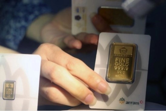 Emas Antam ANTARA FOTO/Muhammad Iqbal/tom.