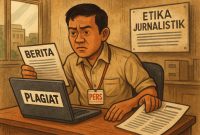 Ilustrasi aksi plagiat karya jurnalistik. Foto: beritatangerang.co.id