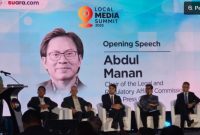 Ketua Komisi Hukum dan Perundang-Undangan Dewan Pers Abdul Manan di Acara Local Media Summit (LMS) 2025 di JW Marriott Hotel, Kawasan Mega Kuningan, Jakarta [Rina Anggraeni/Suara.com]