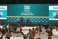 Prabowo Subianto di ajang Forbes Global CEO Conference 2025. (Suara.com/Novian Ardiansyah)