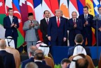 Presiden Prabowo Subianto di KTT Perdamaian bersama Presiden AS Donald Trump. (dok. Biro Pers Sekretariat Presiden) 