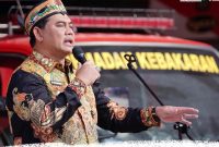 Bupati Barito Utara (Barut), Kalteng, H Shalahuddin, mengikuti sekaligus memimpin apel pagi di lingkup Dinas Pemadam Kebakaran dan Penyelamatan (Disdamkarmat) setempat, Kamis, 27 November 2025. Foto: dok. Wawan/Diskominfosandi Barut