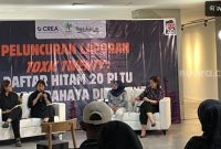 Diskusi bahaya penundaan mempensiunkan PLTU yang digelar oleh Trend Asia, Center of Economic and Law Studies (Celios) dan Centre for Research on Energy and Clean Air (Crea). [Suara.com/Yaumal Adi Asri Hutasuhut]. 