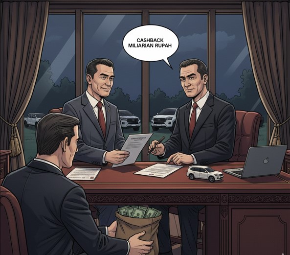 Ilustrasi transaksi pemberian cashback.Foto:AI