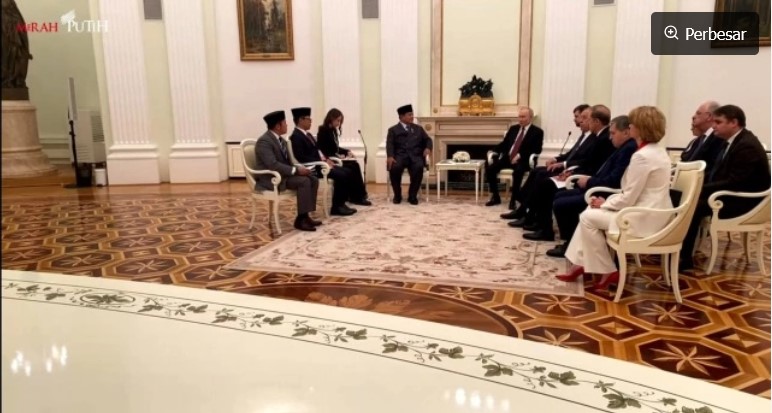Usai dari Pakistan, Prabowo Lanjut Lawatan ke Moscow, Bertemu Presiden Rusia Vladimir Putin. (Tangkapan  layar)