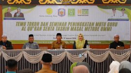 Rahmanto Muhidin menghadiri kegiatan Temu Tokoh dan Seminar Peningkatan Mutu Guru Al-Qur’an serta Tashih Massal Metode Ummi yang digelar di Aula Cahai Ondui Tingang, Selasa (27/1/2026). (Foto : Diskominfo SP)