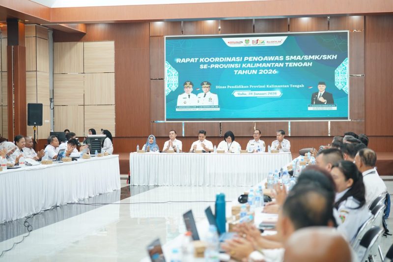 Dinas Pendidikan Provinsi Kalimantan Tengah melaksanakan Rapat Koordinasi (Rakor) Pengawas SMA, SMK, dan SKH se-Kalimantan Tengah Tahun 2026