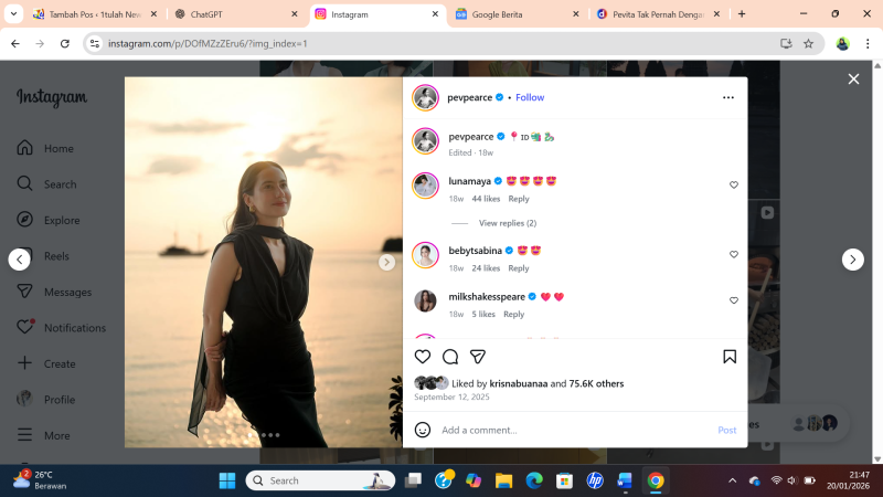 Pengalaman Pertama Dengar Bunyi Token Listrik, Pevita Pearce Sempat Ketakutan. Instagram @pevpearce
