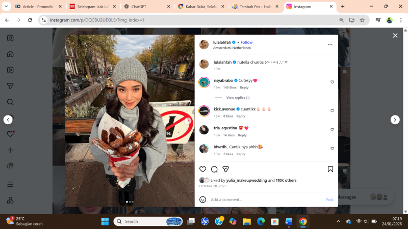 Selebgram Lula Lahfah Meninggal Dunia. Instagram @lulalahfah