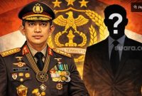 Ilustrasi matahari kembar di tubuh polri. (Suara.com/Emma) 