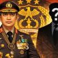 Ilustrasi matahari kembar di tubuh polri. (Suara.com/Emma) 