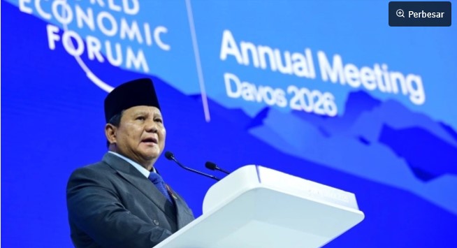 Presiden Prabowo Subianto pada World Economic Forum (WEF) 2026, Davos, Swiss, Kamis (22/1/2026). (Foto: biro pers sekretariat presiden) 