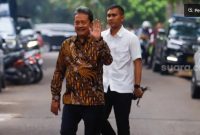KKP Sakti Wahyu Trenggono di Kertanegara, Jakarta Selatan, Senin (14/10/2024). [Suara.com/Alfian Winanto] 