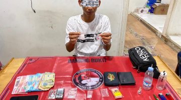 Tersangka dan sejumlah barang bukti sabu serta terkait lainnya. Foto: Humas Polres Barut