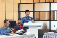 Wabup Mura Rahmanto Muhidin.dalam konsultasi publik rancangan awal RKPD 2027 yang digelar di aula kantor Badan Perencanaan Pembangunan, Riset, dan Inovasi Daerah Murung Raya (Bapperida), Kamis (19/2/2026).