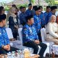 Wakil Ketua II DPRD Kabupaten Barito Utara, Henny Rosgiaty Rusli, menghadiri kegiatan groundbreaking pelebaran jalan dalam kota Muara Teweh, Rabu (18/2/2026).(Foto : Suara Dayak. Com/Dok Rief)