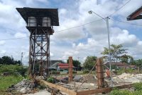 Proses pembangunan bagian belakang Pasar Datah Manuah Palangka Raya.