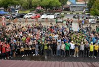 Pemerintah Kota Palangka Raya gelar Gerakan Indonesia ASRI (Aman, Sehat, Resik, Indah) dan kerja bakti di kawasan Pasar Mini Datah Manuah, Palangka Raya, Jumat (13/2/26).