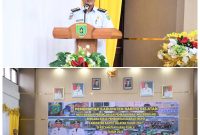 Camat Karau Kuala saat memberikan sambutan dalam Musrenbang RKPD 2027 (foto atas) dan Bupati Barsel Eddy Raya Samsuri saat memberikan pidato dalam acara Musrenbang RKPD 2027 (foto bawah), bertempat di Aula kantor Kecamatan Karau Kuala, Rabu (4/2/2026). Foto. Alifansyah/1tulah.com