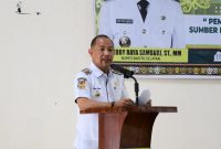 Eddy Raya Samsuri Bupati Barsel saat berpodato dalam acara forum perangkat daerah tahun 2026, bertempat di Aula kantor Bapperida, Rabu (25/2/2026). Foto. Alifansyah/1tulah.com