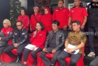 Konferensi pers di Sekolah Partai PDIP, Jakarta Selatan, Rabu (25/2/2026). (Suara.com/Bagaskara) 