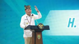 Gubernur Agustiar Sabran menyampaikan sambutan saat kegiatan launching Program Strategis Sektor Pendidikan Pemerintah Provinsi Kalimantan Tengah di Aula Jayang Tingang (AJT) Lantai II Kantor Gubernur di Palangka Raya. Program ini menjadi langkah penting dalam memperkuat akses dan kualitas pendidikan bagi masyarakat Kalimantan Tengah. (5/3/26)