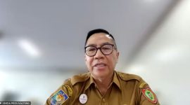 Plt. Sekretaris Daerah Provinsi Kalimantan Tengah Leonard S. Ampung memimpin kegiatan diseminasi prediksi musim kemarau 2026 Kalimantan Tengah secara daring bersama pemangku kepentingan untuk memperkuat kesiapsiagaan menghadapi potensi karhutla. (9/3/26)
