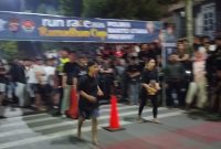 Polres Barito Utara (Barut), Kalteng, menggelar lomba balap lari 100 meter bertajuk Run Race Ramadan Cup 2026 Polres Barut Present, di Jalan Tumenggung Surapati depan Masjid At Taqwa Muara Teweh. Foto: Aprie/1tulah.com