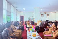 Audiensi dan koordinasi antara Pemkab Murung Raya bersama panitia pelaksana dengan Pemerintah Provinsi Kalimantan Tengah di Palangka Raya terkait pelaksanaan MTQ Korpri, Selasa (31/03/2026). Foto : ist