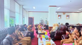 Audiensi dan koordinasi antara Pemkab Murung Raya bersama panitia pelaksana dengan Pemerintah Provinsi Kalimantan Tengah di Palangka Raya terkait pelaksanaan MTQ Korpri, Selasa (31/03/2026). Foto : ist