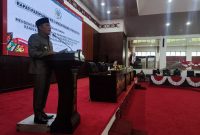 Wakil Bupati Mura Rahmanto Muhidin dalam rapat Paripurna, Senin (9/03/2026).